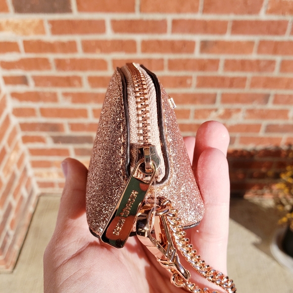 🌺NWT Michael Kors coin pouch key fob rose gold MK - Picture 2 of 5